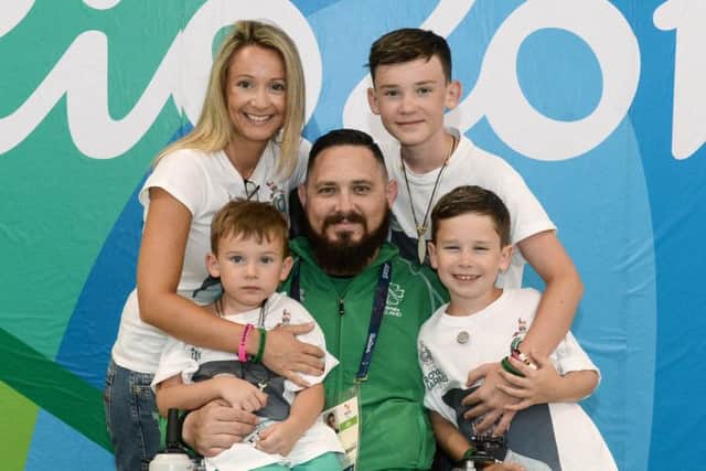Phil Eaglesham and his family in Rio