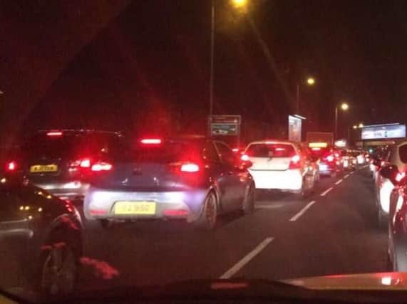 Traffic approaching Belfast's Westlink