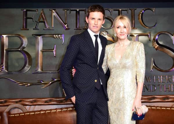 Eddie Redmayne and J. K. Rowling attending the Fantastic Beasts and Where to Find Them European Premiere at Leicester Square, London: Ian West/PA Wire