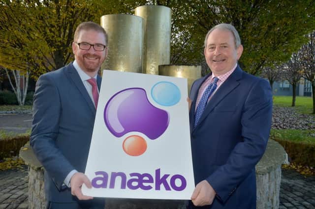 Mr Hamilton pictured with Anaeko chief executive Denis Murphy