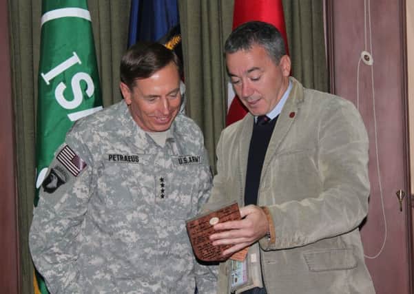 Author and former Special Branch officer William Matchett with US General David Petraeus