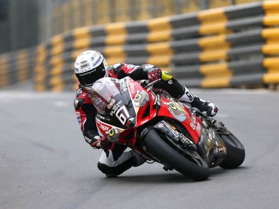 Glenn Irwin on the PBM Be Wiser Ducati during qualifying for the Macau Grand Prix.