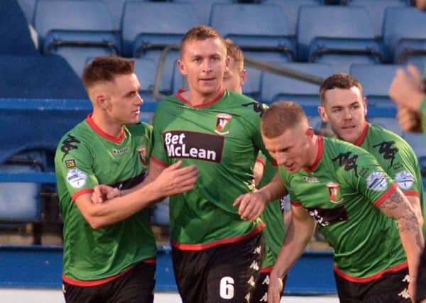 Jay Magee hit a second half equaliser for Glentoran on Saturday afternoon. Photo by TONY HENDRON/Presseye.com.