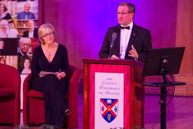 Queens University Belfast Vice-Chancellor, Professor Patrick Johnston with Dr Wendy Austin, who hosted the evening.