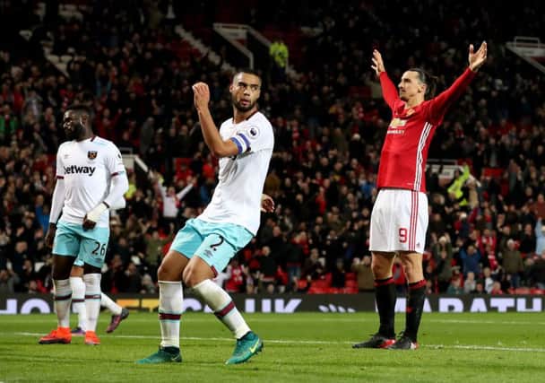 Manchester United's Zlatan Ibrahimovic celebrates scoring his side's fourth goal of the game during the EFL Cup, Quarter Final match at Old Trafford. (Photo: Martin Rickett/PA Wire)