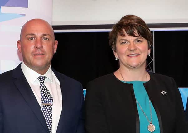 Arlene Foster with Dee Stitt at a Social Investment Fund event