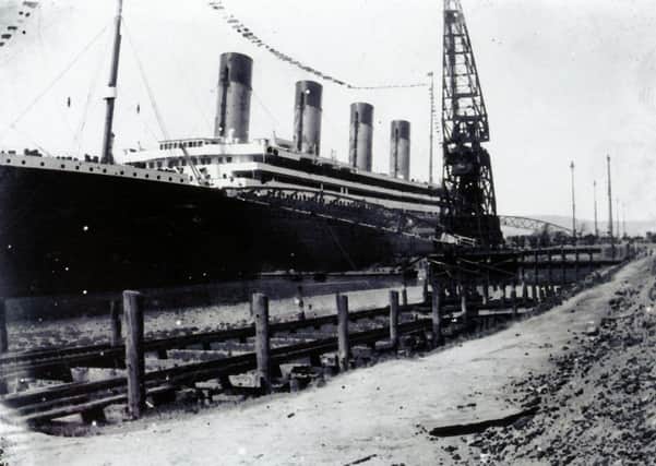 One of six unpublished photographs of the launch of the Titanic which went under the hammer at Henry Aldridge & Son in Wiltshire. Press Association Photo.