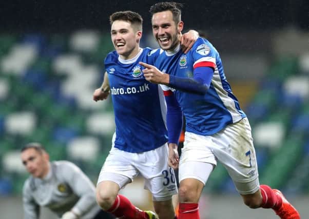 Linfield manager, David Healy was full of praise for two goal hero, Andrew Waterworth. Photo by William Cherry/Presseye