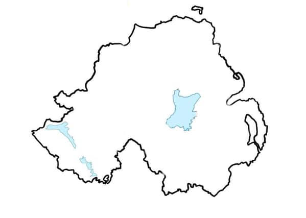 Map of Northern Ireland with its border