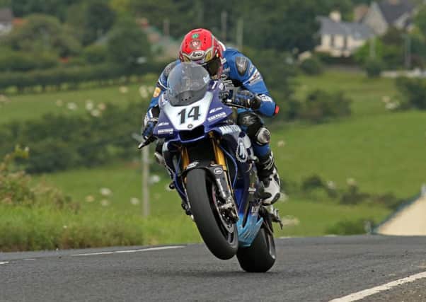 Dan Kneen on the Mar-Train Racing Yamaha Superbike at the Armoy Road Races in July.