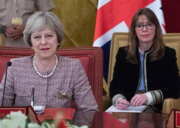 File photo dated 07/12/16 of Prime Minister Theresa May (left) and her chief of staff Fiona Hill, as a bitter spat erupted between Ms Hill and Nicky Morgan after the former Cabinet minister was banned from a No 10 meeting in a row over the Prime Minister's trousers.   PRESS ASSOCIATION Photo. Issue date: Sunday December 11, 2016. See PA story POLITICS Trousers. Photo credit should read: Stefan Rousseau/PA Wire