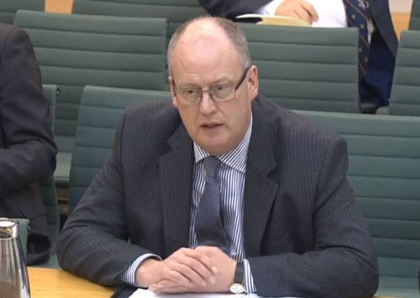 PSNI chief constable George Hamilton gives evidence to Commons Northern Ireland Committee on the future of the land border, at Portcullis House in London. Photo: PA/PA Wire