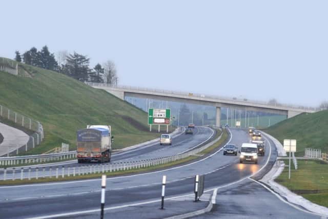 Traffic moving swiftly along the new A4 carriageway between Dungannon and Ballygawley.
