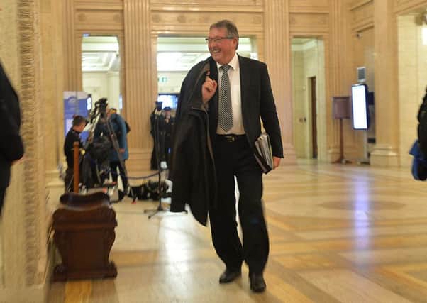 Sammy Wilson in the Great Hall at Stormont. 
Picture By: Arthur Allison Pacemaker