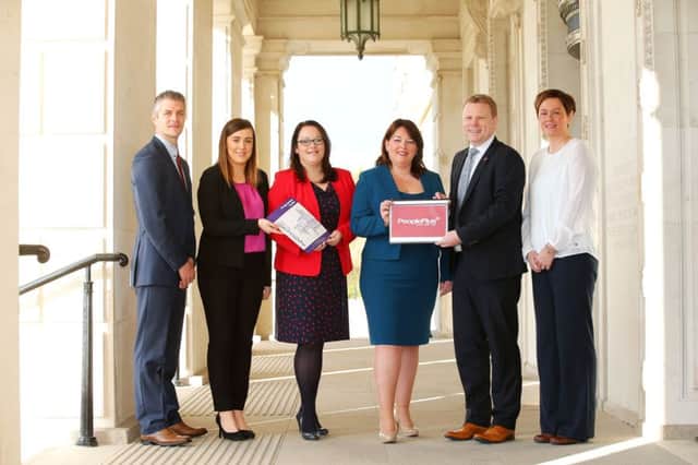 Diamond Recruit boss Tina McKenzie, third right, pictured at a recent event at Stormont