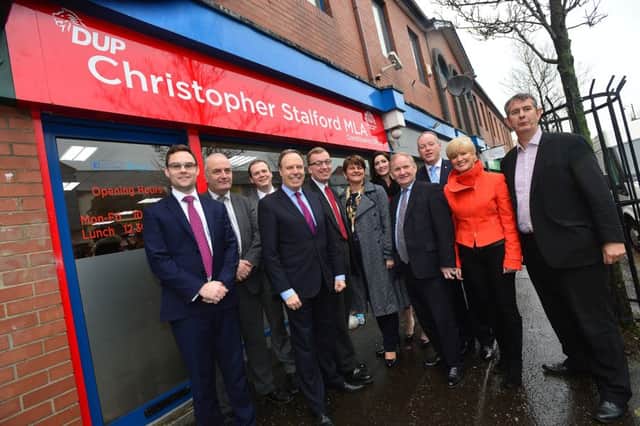 Arlene Foster pictured on Friday at the opening of Christopher Stalford's new office in South Belfast.
Picture By: Arthur Allison.