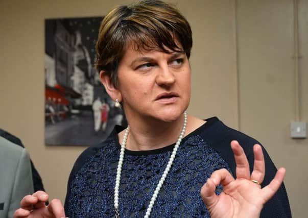 Arlene Foster said that no options about the cap were put in front of her by officials