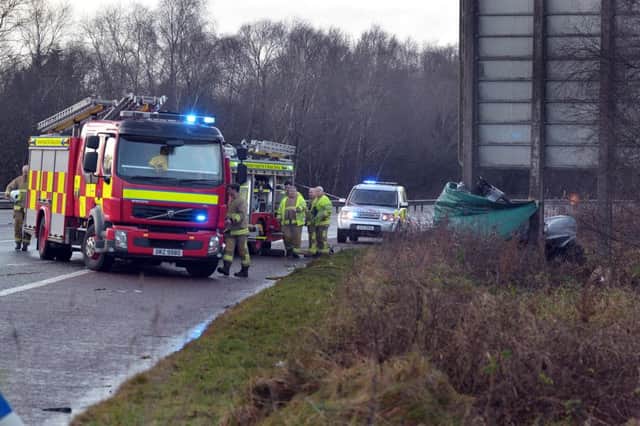 The scene of the accident on the M1. Photo by Tony Hendron