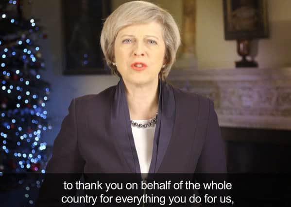 Prime Minister Theresa May speaking in her Christmas message during which she called on British people to "come together" after a year of divisions over the Brexit referendum. Photo: 10 Downing Street/PA Wire