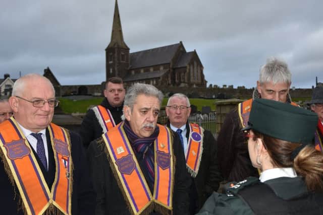 Portadown District LOL No 1 protesting at Drumcree on Christmas Day