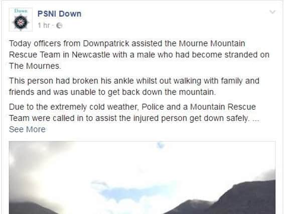 PSNI Down Facebook page