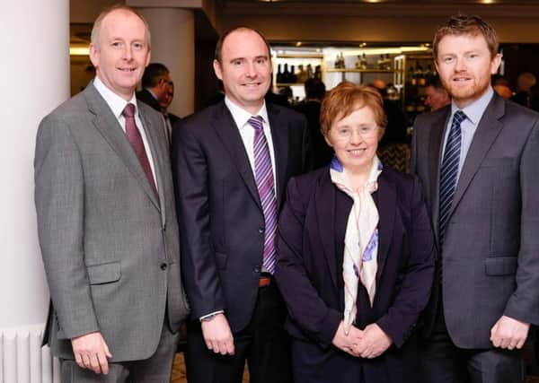 Jim Uprichard, Mark Little, Fiona McCord and David Mawhinney at the NIGTA quarterly meeting. Photograph: Columba O'Hare