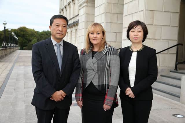 Improving agri-food trade links with China is one priority for Miss McIlveen seen here at Stormont with members of a delegation of agricultural officials and food company executives from Jiangxi Province last year