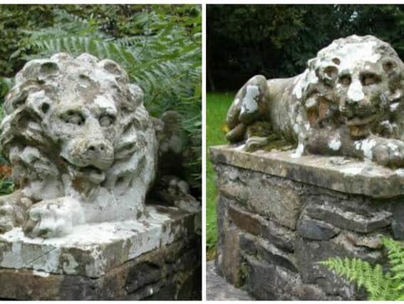 Picture of missing lion statues from National Trust Facebook page