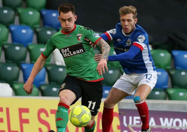 Glentoran's Chris Lavery scored his first goal of the season on Tuesday. 
Picture by Brian Little/PressEye