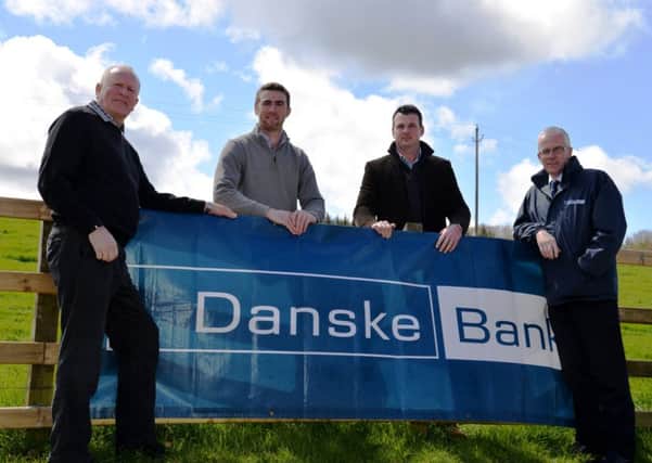 John Henning, Danske Bank (first right) with (from left) George Reid, Steven Morrison and Mark Blelock of the Ulster Grassland Society