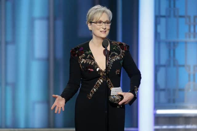 Meryl Streep accepting the Cecil B. DeMille Award at the 74th Annual Golden Globe Awards at the Beverly Hilton Hotel in Beverly Hills