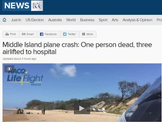Plane crash on ABC news