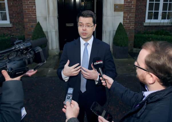 Northern Ireland Secretary James Brokenshire makes a statement to the media at Stormont House in Belfast on Wednesday evening. PRESS ASSOCIATION Photo.