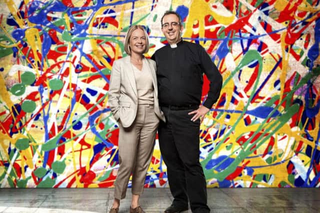 Mariella Frostrup and Reverend Richard Coles who will be presenting a new TV show called The Big Painting Challenge. Photo: Ed Miller/PA Wire