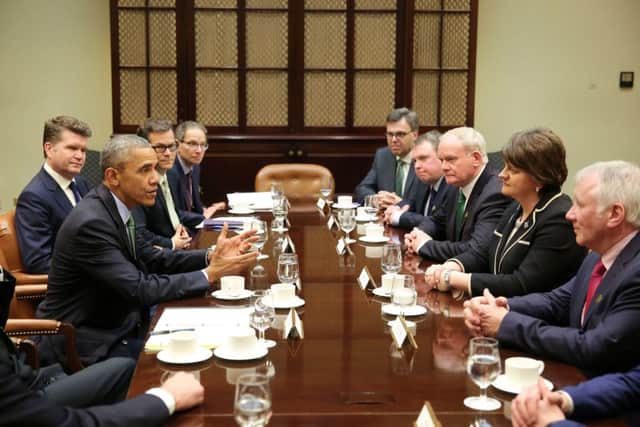 Arlene Foster and Martin McGuinness at the White House last March