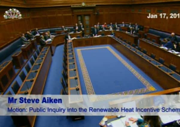 Sinn Fein boycotted the Assembly debate on a public inquiry into the RHI scandal, leaving empty benches, but turned up for later business