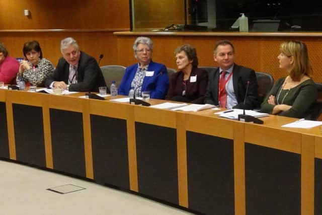 Jim Nicholson, second from left, at the European Parliament last year