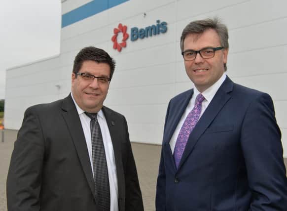 Marty Scaminaci of US-based Bemis Company pictured in Campsie with Invest NI CEO Alastair Hamilton
