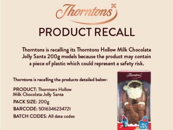 Thorntons product recall