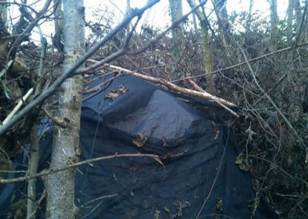 The tent in the Mournes where UUP MLA Doug Beatties says a combat veteran has been living for the past eight months
