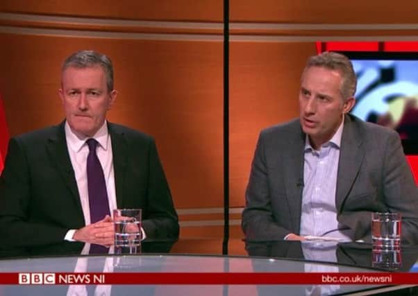 Conor Murphy of Sinn Fein and DUP MP Ian Paisley on the BBC programme The View, discussing Martin McGuinness