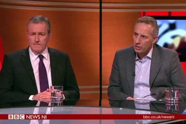 Conor Murphy of Sinn Fein and DUP MP Ian Paisley on the BBC programme The View, discussing Martin McGuinness