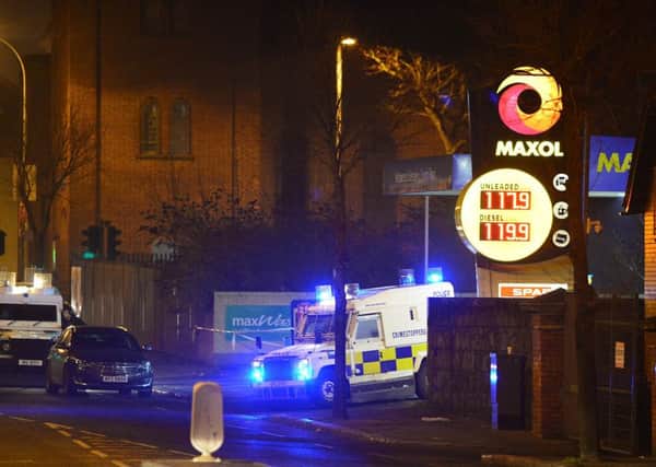 The scene of Sunday night's shooting on the Crumlin Road in north Belfast. 
Picture by Arthur Allison/Pacemaker Press