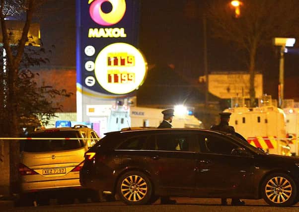 PACEMAKER BELFAST  22/01/2017
Scene of a shooting this evening at a filling station on the Crumlin Road in North west Belfast.
First reports say that a PSNi officer has been shot
Picture By: Arthur Allison/Pacemaker Press