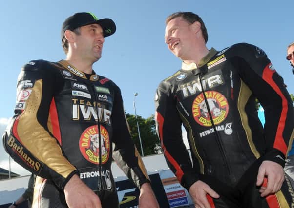Stephen Thompson (right) was previously team-mates with Michael Rutter in the Bathams BMW team.