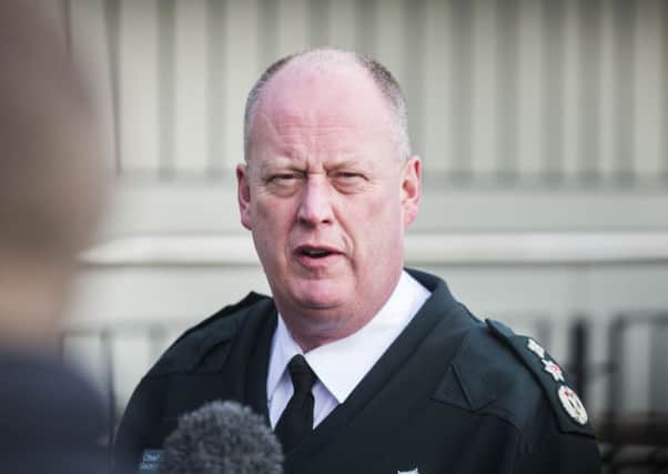 PSNI Chief Constable George Hamilton during a briefing to media following the attempted murder of a police officer on Crumlin Road in North Belfast. Pic: PA