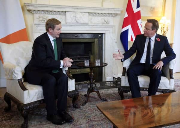 Prime Minister David Cameron (right) welcomes Taoiseach Enda Kenny to 10 Downing Street in London in November 2015. But Dublin did not help Mr Cameron in the EU referendum, says a former Irish diplomat. Photo: Jonathan Brady/PA Wire