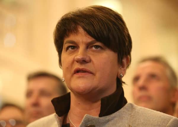 Democratic Unionist Party leader Arlene Foster, who has defended not naming a key party adviser at the centre of claims levelled by a top civil servant when she made an Assembly statement about Stormont's botched energy scheme. Photo: Niall Carson/PA Wire