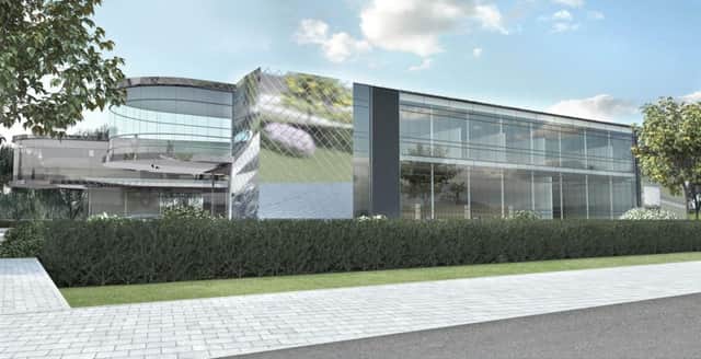 A computer generated image of the new CDE building in Cookstown