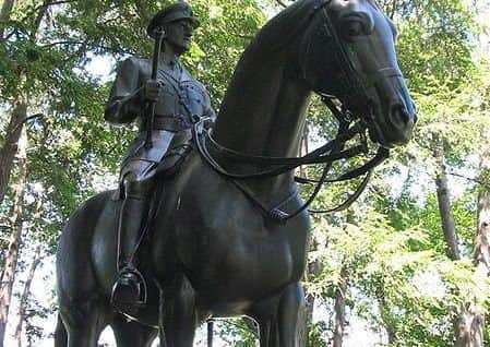 Equestrian statue of Sir John Dill in Arlington Nation Cemetery, where he is buried.